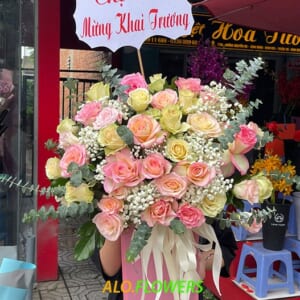 lẵng hoa chúc mừng đẹp
